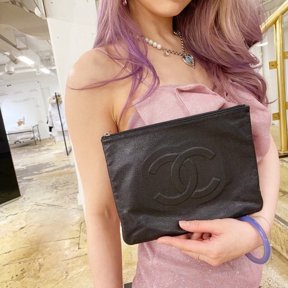 Chanel Black Leather Clutch - Picture 1 of 16